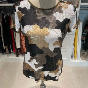 Sequence animal print blouse